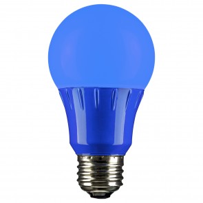 Sunlite 80145-SU A19/3W/B/LED 3 Watts Standard A19 Shape Frosted Finish Medium Screw (E26) 45 Lumens A Type LED Bulb Blue