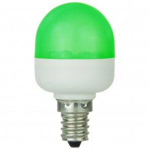 Sunlite 80268-SU 1T10/C/G 0.5 Watts Tube T10 Shape White Finish Candelabra Screw (E12) Indicator Light Bulb Green