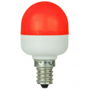 Sunlite 80269-SU 1T10/C/R 0.5 Watts Tube T10 Shape White Finish Candelabra Screw (E12) Indicator Light Bulb Red