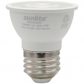Sunlite 80437-SU MR16/LED/6W/927 MR16 Reflector 6 Watts 50 Equivalent Wattage 120 Volts Dimmable Plastic & Aluminum Material Medium Screw (E26) MR16 Reflector Lamps Warm White 2700K