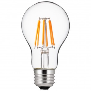 Sunlite 80476-SU A19/LED/FS/6W/22K A19 Standard 6 Watts 40 Equivalent Wattage 120 Volts Dimmable Glass Material Clear Finish Medium Screw (E26) A19 A Series Bulbs Amber 2200K