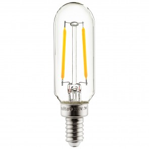 Sunlite 80502-SU T8/LED/FS/2W/E12/D/CL/27K/85MM T8 Tubular 2 Watts 25 Equivalent Wattage 120 Volts Dimmable Glass Material Clear Finish Candelabra Screw (E12) T8 T Series Lamps Warm White 2700K