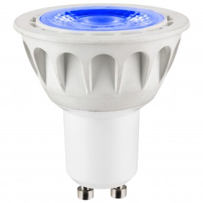 Sunlite 80520-SU PAR16/LED/3W/GU10/BLUE PAR16 Reflector 3 Watts 25 Equivalent Wattage 120 Volts Aluminum & Plastic Material White Finish Twist & Lock (GU10) Colored Reflectors Reflector Lamps Blue