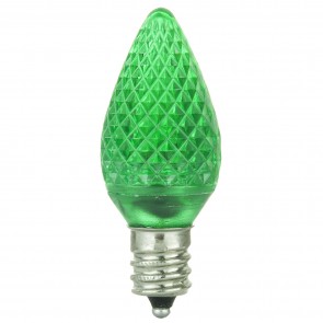 Sunlite 80701-SU L3C7/LED/G/6PK 0.4 Watts Night light C7 Shape Green Finish Candelabra Screw (E12) 8.3 Lumens Colored LED Chandelier Bulb Green