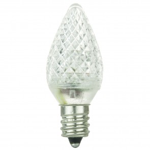 Sunlite 80703-SU L3C7/LED/W/6PK 0.4 Watts Night light C7 Shape White Finish Candelabra Screw (E12) 12.5 Lumens White LED Chandelier Bulb White