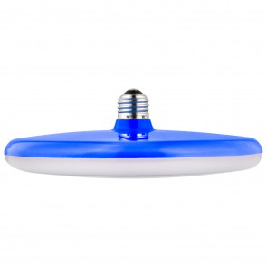 Sunlite 80766-SU UFO/LED/15W/30K/BLUE 15 Watts 75 Watts Equivalent Wattage Plastic Material Blue Finish Medium Screw (E26) 1250 Lumens LED Blue UFO Pendant Fixture Light Bulbs Warm White 3000K