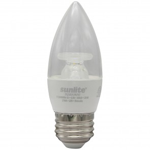 Sunlite 80984-SU ETC/LED/4.5W/927 B11 B11 4.5 Watts 40 Equivalent Wattage 120 Volts Dimmable Plastic Material White Finish Medium Screw (E26) Standard Chandelier Bulbs Soft White 2700K