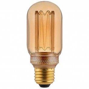 Sunlite 81253-SU T14/PT/3.5W/20K/AG/110mm T14 Tube 3.5 Watts 120 Volts Dimmable Glass Material Amber Finish Medium Screw (E26) Virtual Filament Specialty Lamps Warm White 2000K
