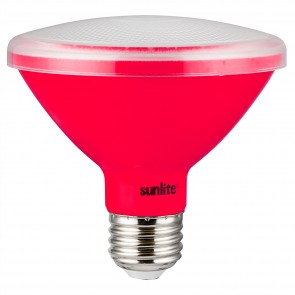 Sunlite 81470-SU PAR30/LED/8W/R PAR30 Reflector 8 Watts 120 Volts Aluminum & Plastic Material Clear Finish Medium Screw (E26) Colored Reflectors Reflector Lamps Red