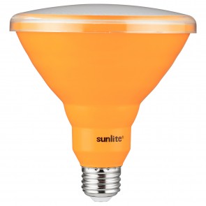 Sunlite 81479-SU PAR38/LED/15W/A PAR38 Reflector 15 Watts 120 Volts Aluminium & Plastic Material Medium Screw (E26) Colored Reflectors Reflector Lamps Amber 1800K