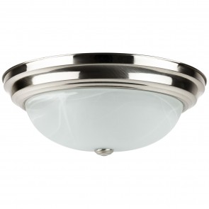 Sunlite 87778-SU LFX/DBN15/25W/BN/AL/SCT 25 Watts 120 Volts 1610 Lumens Dimmable Steel & Glass Brushed Nickel Finish Integrated LED Indoor Surface Mount Dome Fixtures CCT Selectable 30K/40K/50K