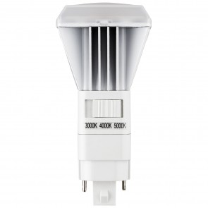 Sunlite 88801-SU PLV/LED/BP/8W/SCT PLV 8 Watts 18 Equivalent Wattage 120-277 Volts PC & Aluminum Material White Finish 2-Pin (G24d) PLV Plug-In Lamps CCT Tunable 30K/40K/50K