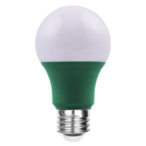 Luxrite LR21492 LED8A19/GREEN 4.25 inch 8 Watts A19 E26 Base LED LIGHT BULB Color Temperature GREEN