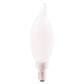 Luxrite LR21553 LED4CFC/W/27K/D 4.09 inch 4 Watts CFC CA11 E12 Base 400 Lumens FLAME TIP LED LIGHT BULB Soft White 2700K