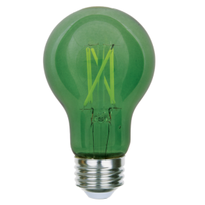 Luxrite LR21722 LED4.5A19/GREEN/FIL 4.05 inch 4.5 Watts A19 E26 Base FILAMENT LED LIGHT BULB Color Temperature GREEN
