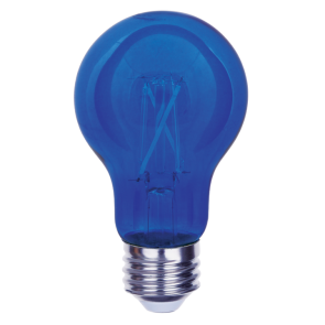 Luxrite LR21723 LED4.5A19/BLUE/FIL 4.05 inch 4.5 Watts A19 E26 Base FILAMENT LED LIGHT BULB Color Temperature BLUE