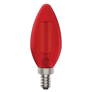 Luxrite LR21740 LED4.5CTC/RED/E12/FIL 3.97 inch 4.5 Watts CTC B11 E12 Base FILAMENT TORPEDO LED LIGHT BULB Color Temperature RED