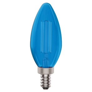 Luxrite LR21743 LED4.5CTC/BLUE/E12/FIL 3.97 inch 4.5 Watts CTC B11 E12 Base FILAMENT TORPEDO LED LIGHT BULB Color Temperature BLUE