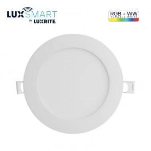 Luxrite LR22740 4 inch 10.5 Watts 700 Lumens RGB SMART MINI PANEL LED LIGHT Selectable CCT RGBW 2000-5000K